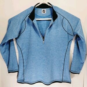 FootJoy FJ Womens Size XL 1/2 Zip Pullover Faux Layer Blue